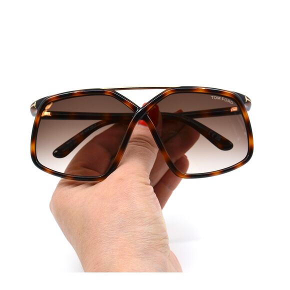 TOM FORD MERYL TF1038/S 52F HAVANA BROWN AUTHENTIC SUNGLASSES - Picture 12 of 14